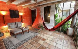 A porch in an estate suite at Hidden Valley Inn in Belize.