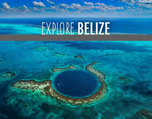An ariel view of the ocean near Belize.