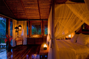 Candlelit bedroom in Costa Rica.
