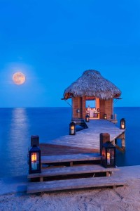 A spa cottage on the water in Belize.